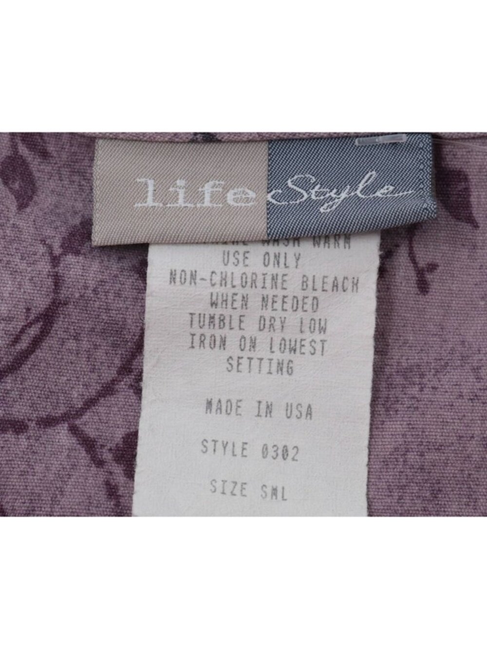 Cottage Core Scrub Top Women S Purple Leaf Whimsical Print Medical Button Up VTG - Picture 11 of 12